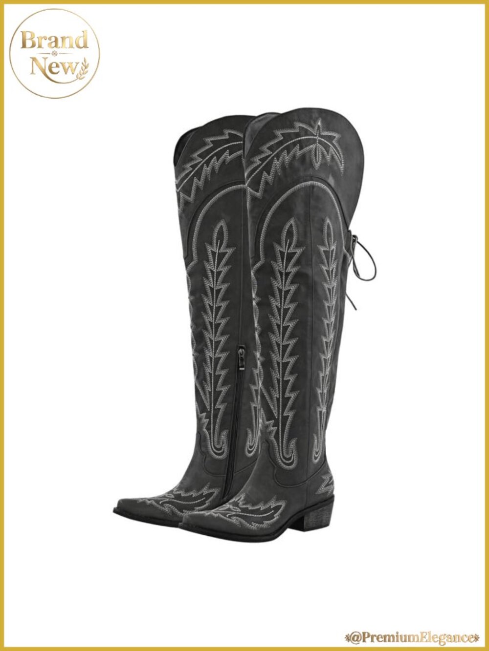 Sexytag Cowgirl Boots Thigh High Wide Calf Embroidered Western Boots